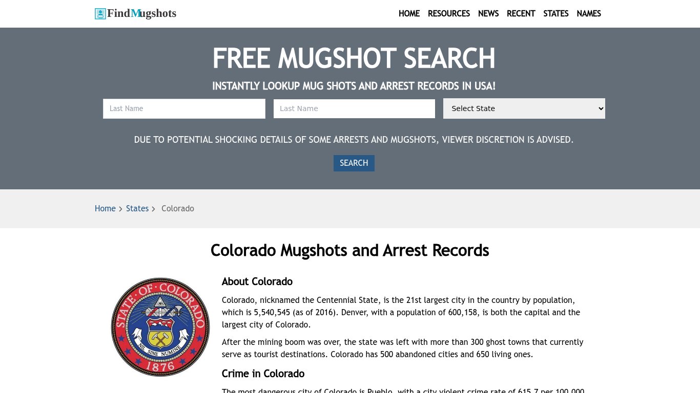Find Colorado Mugshots - Find Mugshots